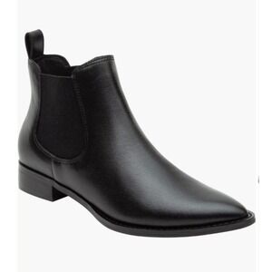 Linea‎ Paolo Black Leather Pointed Toe Chelsea Boots Women's Size 6M NEW